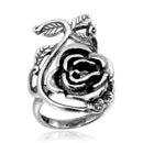 Silver 925 High Polished Rose Ring - CR00755 | Silver Palace Inc.