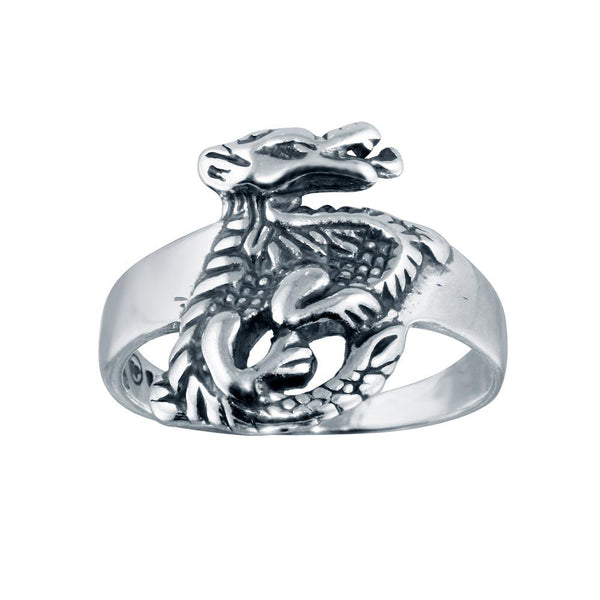 Silver 925 High Polished Dragon Design Ring - CR00813 | Silver Palace Inc.
