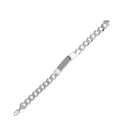 Silver 925 Engravable ID Super Flat Curb 180 Bracelet 6.8mm - ID-CURB180 | Silver Palace Inc.