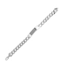 Silver 925 Engravable ID Super Flat Curb 220 Bracelet 8.2mm - ID-CURB220 | Silver Palace Inc.