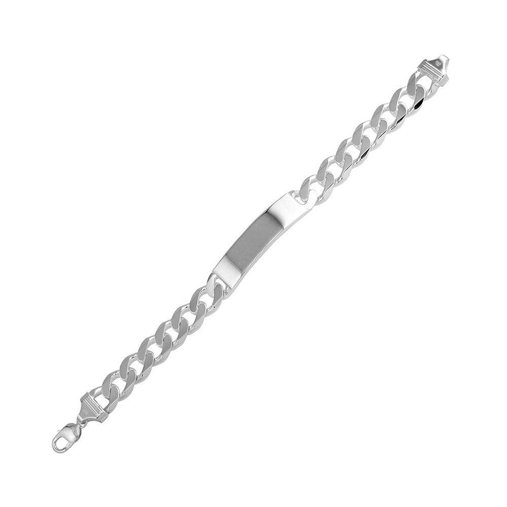 wayward 【 H TYPE】SILVER925 BRACELET 925 Sterling Silver Engravable Super Flat Curb ID Bracelet