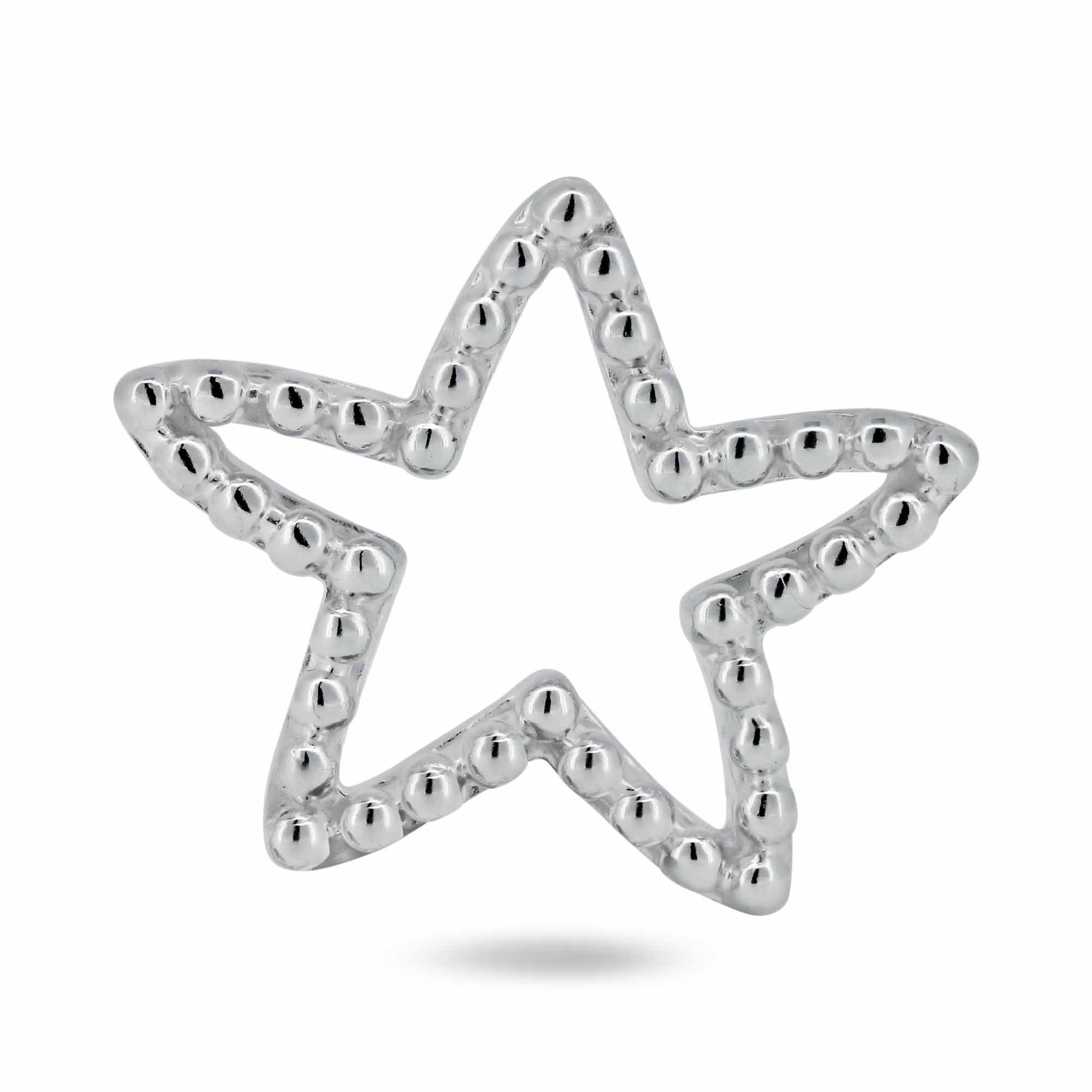 925 Sterling Silver Basic Bubble Open Star Charm - CHARM0019 | Silver Palace Inc.