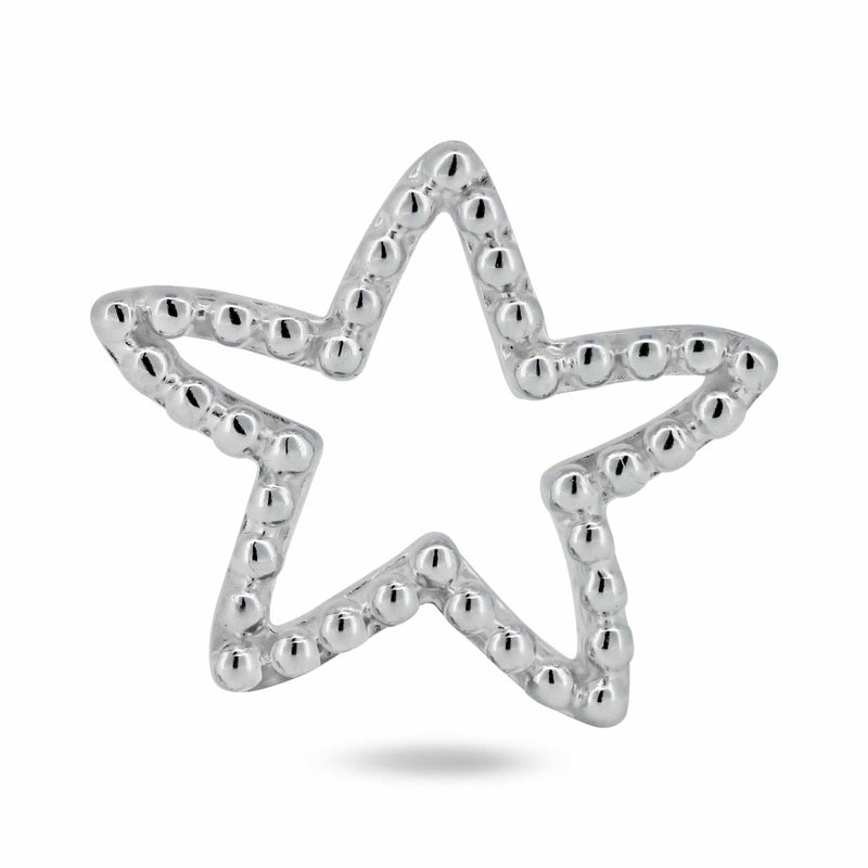 JewelrySupply Open Star Charm 13x10mm Pewter Antique Silver Plated (10-Pcs)