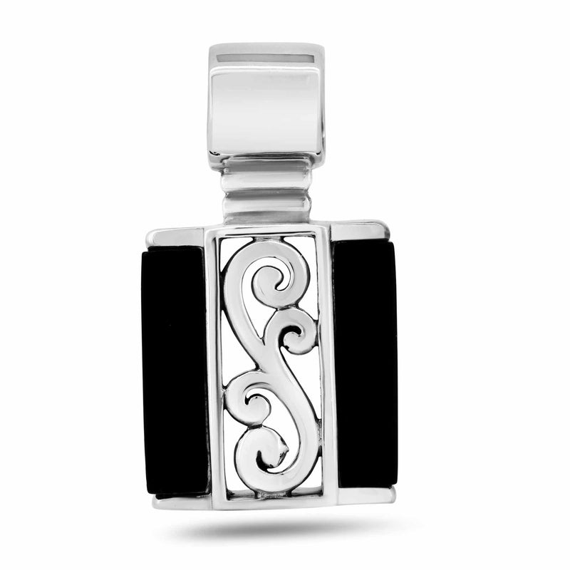 925 Sterling Silver Black Onyx Vine Charm - CHARM0024 | Silver Palace Inc.