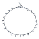 Silver 925 Rhodium Plated Confetti Anklet - DIA00001RH | Silver Palace Inc.