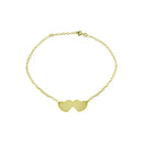 Silver 925 Gold Plated Double Heart Anklets - DIA00002GP | Silver Palace Inc.