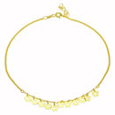 Silver 925 Gold Plated Dangling Flower Anklets - DIA00003GP | Silver Palace Inc.