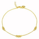 Silver 925 Gold Plated 3 Link Anklets - DIA00006GP | Silver Palace Inc.