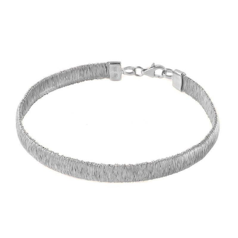 Silver 925 Rhodium Plated Wheat Thin Italian Bracelet - DIB00001RH | Silver Palace Inc.