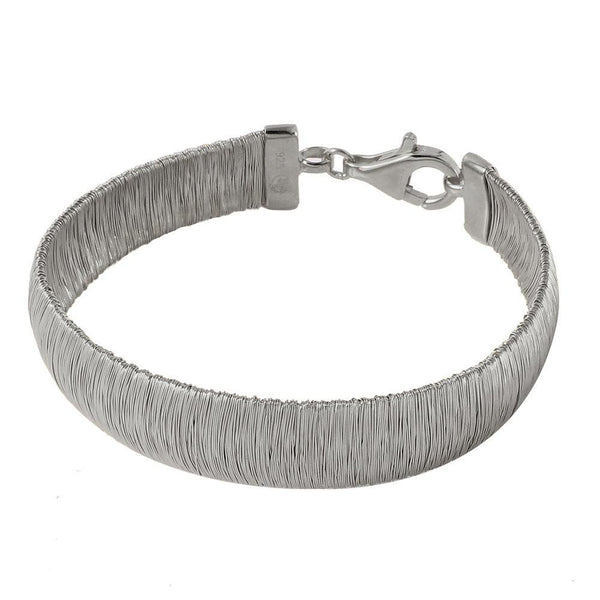 Silver 925 Rhodium Plated Wheat Thick Italian Bracelet - DIB00002RH | Silver Palace Inc.