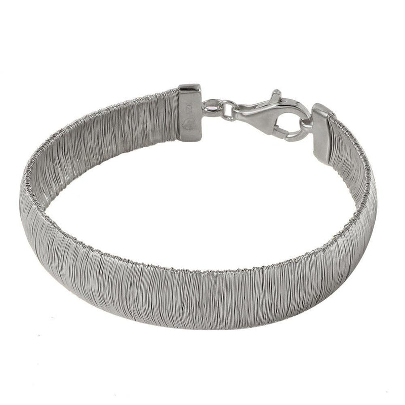 Silver 925 Rhodium Plated Wheat Thick Italian Bracelet - DIB00002RH | Silver Palace Inc.