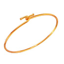 Silver 925 Rose Gold Plated Hook Bangle - DIB00004RGP | Silver Palace Inc.