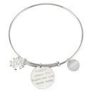 Silver 925 Rhodium Plated Family Charms Adjustable Bangle - DIB00005SF | Silver Palace Inc.