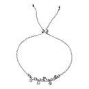 Silver 925 Rhodium Plated Circe Hoop with Dangling Confetti Lariat Bracelet - DIB00023RH | Silver Palace Inc.