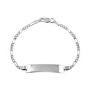 Silver 925 Rhodium Plated Figaro Baby ID Bracelet - DIB00031RH | Silver Palace Inc.