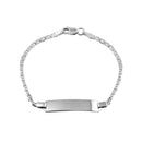 Silver 925 Rhodium Plated Flat Marina Baby ID Bracelet - DIB00032RH | Silver Palace Inc.