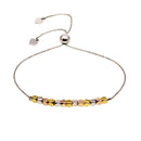 Silver 925 Rhodium Plated Tri-Color Bead Lariat Bracelet - DIB00051TRI | Silver Palace Inc.