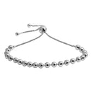 Silver 925 Rhodium Plated Beaded Lariat Bracelet - DIB00060RH | Silver Palace Inc.