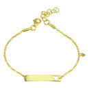 Silver 925 Gold Plated Dangling Heart Baby ID Bracelet - DIB00078GP | Silver Palace Inc.