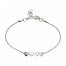 Silver 925 Rhodium Plated 4 Hearts Chain Bracelet - DIB00079RH | Silver Palace Inc.