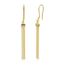 Silver 925 Gold Plated Dangling Tassel Earrings - DIE00015GP | Silver Palace Inc.