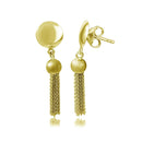 Silver 925 Gold Plated Hanging Bead with Multi Strands Earrings - DIE00003GP | Silver Palace Inc.