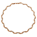 Silver 925 2 Toned Rose Gold Plated Braided Omega Round Necklace - DIN00007RGP-RH | Silver Palace Inc.