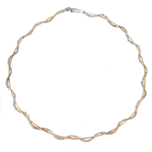 Silver 925 Rose Gold Plated Snake Wrap Entangling Necklace - DIN00009GP-RH | Silver Palace Inc.