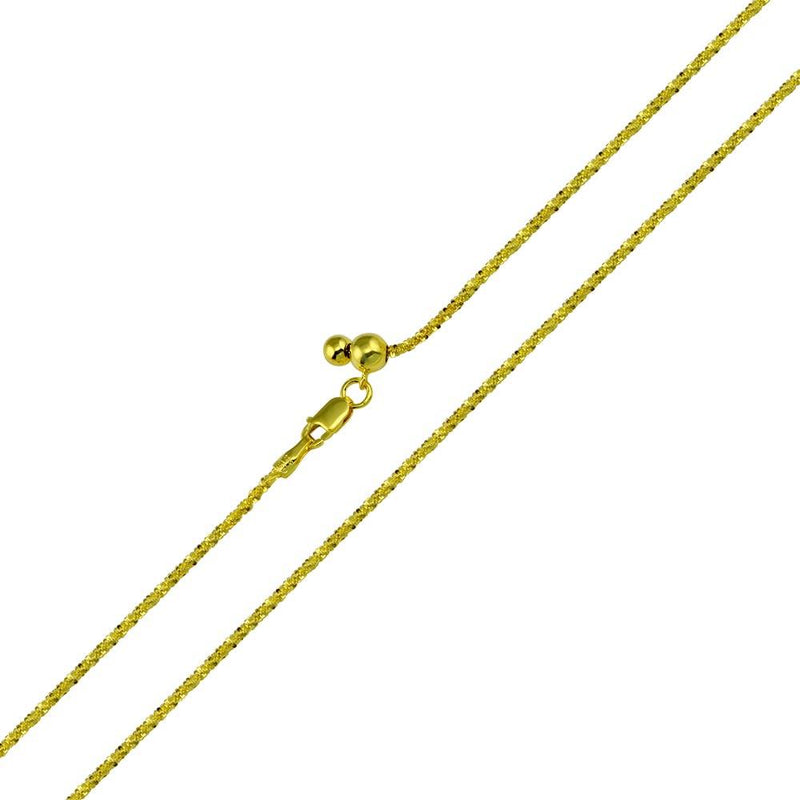 Silver 925 Gold Plated Roc Slider Adjustable Necklace - DIN00011GP | Silver Palace Inc.