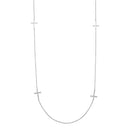 Silver 925 Rhodium Plated Cross Chain Necklace - DIN00016RH | Silver Palace Inc.