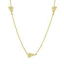 Silver 925 Gold Plated 5 Heart Necklace - DIN00017GP | Silver Palace Inc.