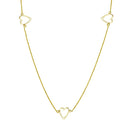 Silver 925 Gold Plated 5 Open Heart Necklace - DIN00018GP | Silver Palace Inc.