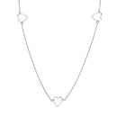 Silver 925 Rhodium Plated 5 Open Heart Necklace - DIN00018RH | Silver Palace Inc.