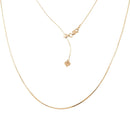 Silver 925 Gold Plated Adjustable Snake Square Slider Chain with Bead - DIN00027GP | Silver Palace Inc.