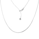 Silver 925 Rhodium Plated Adjustable Snake Square Slider Chain with Bead - DIN00027RH | Silver Palace Inc.