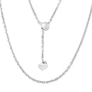 Silver 925 Rhodium Plated Adjustable Diamond Cut Anchor Slider Chain - DIN00028RH | Silver Palace Inc.