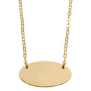 Silver 925 Rose Gold Plated Medium Oval Disc Necklace - DIN00032GP | Silver Palace Inc.