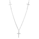 Silver 925 Rhodium Plated 3 Crosses Necklace - DIN00046RH | Silver Palace Inc.