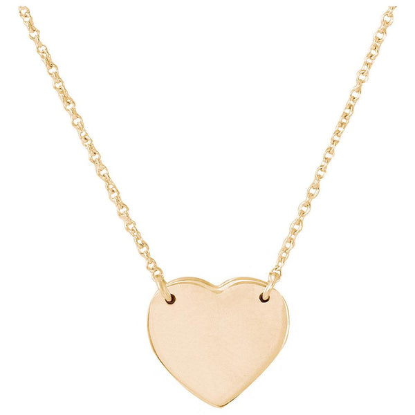Silver 925 Gold Plated High Polished Heart Necklace - DIN00058GP | Silver Palace Inc.