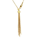 Silver 925 Gold Plated Adjustable Multi Strands Beaded Drop  Slider Chain - DIN00062GP | Silver Palace Inc.