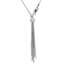 Silver 925 Rhodium Plated Adjustable Multi Strands Beaded Drop Slider Chain - DIN00062RH | Silver Palace Inc.