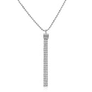 Silver 925 Rhodium Plated DC Bead Chain with Dangling Trio Pendant - DIN00067RH | Silver Palace Inc.