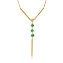 Silver 925 Gold Plated DC Bead Chain with Dangling Green Beads - DIN00074GP-EM | Silver Palace Inc.