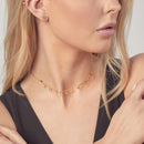 Gold Plated 925 Sterling Silver Confetti Choker Necklace - DIN00092GP