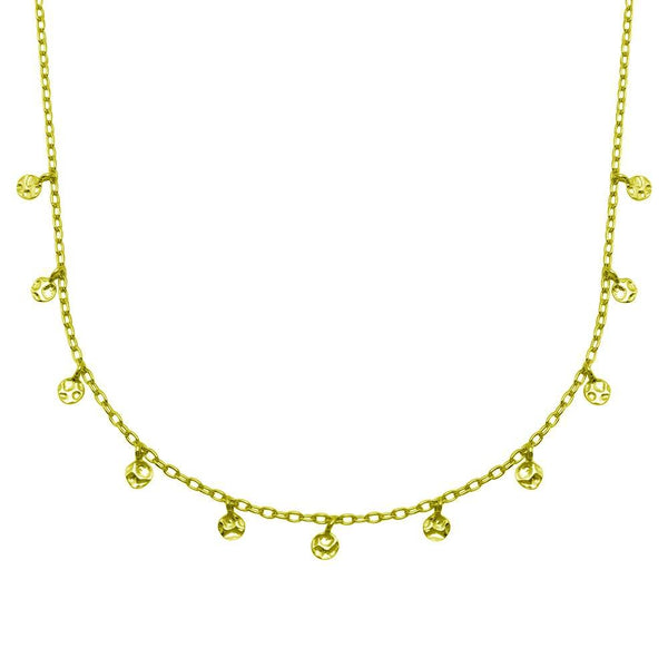 Silver 925 Gold Plated Confetti Choker Necklace - DIN00092GP | Silver Palace Inc.