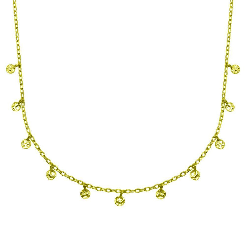 Silver 925 Gold Plated Confetti Choker Necklace - DIN00092GP | Silver Palace Inc.