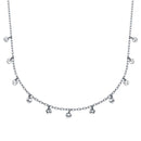 Silver 925 Rhodium Plated Confetti Choker Necklace - DIN00092 | Silver Palace Inc.