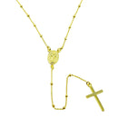 Silver 925 Gold Plated Rosary Beaded Necklace - DIN00095GP | Silver Palace Inc.