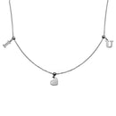 Silver 925 Rhodium Plated I Heart U Charm Slider Necklace - DIN00101RH | Silver Palace Inc.