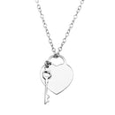 Silver 925 Rhodium Plated Heart With Key - DIN00105RH | Silver Palace Inc.